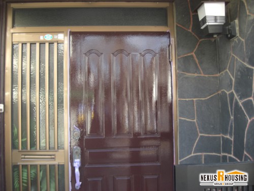 【木製ドア】玄関ドア塗装 事例
